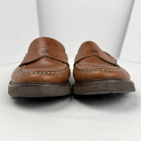 Barbour Leather Loafers Brown Moc Toe Slip On Lug Sole \'Richmond\' Mens 8.5 main image 5